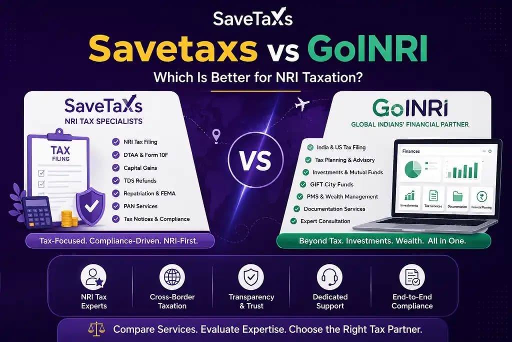 Compare Savetaxs and GoINRI for NRI taxation and tax services