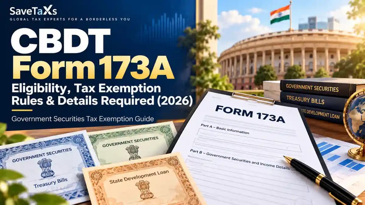 CBDT Form 173A eligibility and government securities tax exemption rules for 2026