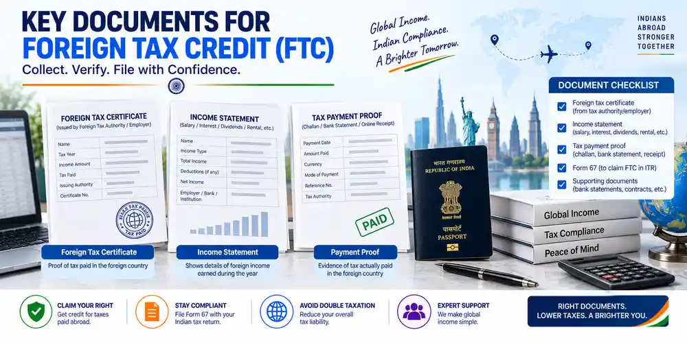 Prepare Foreign Tax Credit documents for an Indian tax return