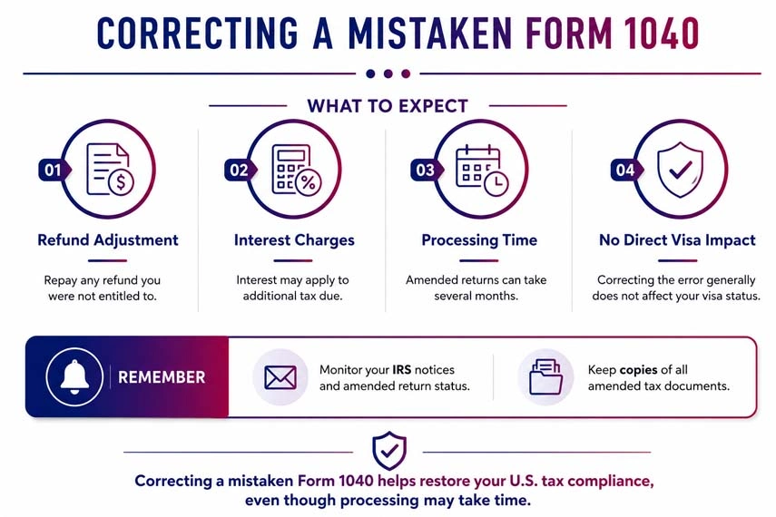 Correct the US Return 1040 Mistake