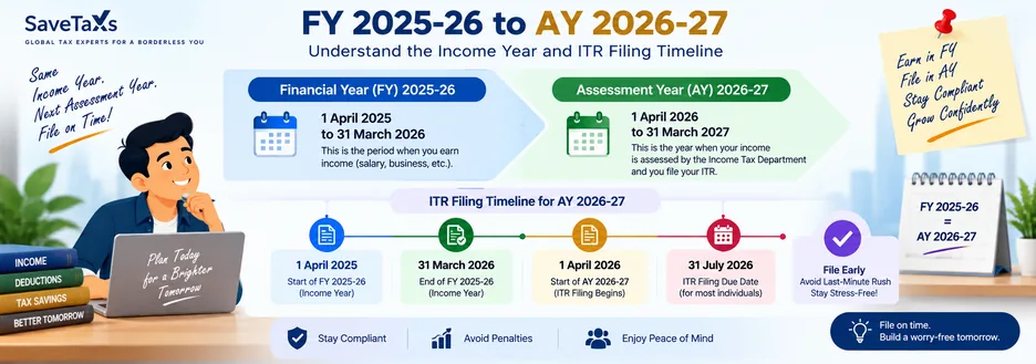 Understand FY 2025-26 and AY 2026-27 ITR filing timeline