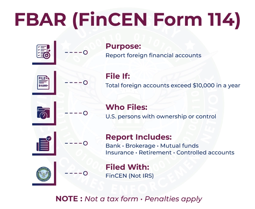 infographic for FBAR information  