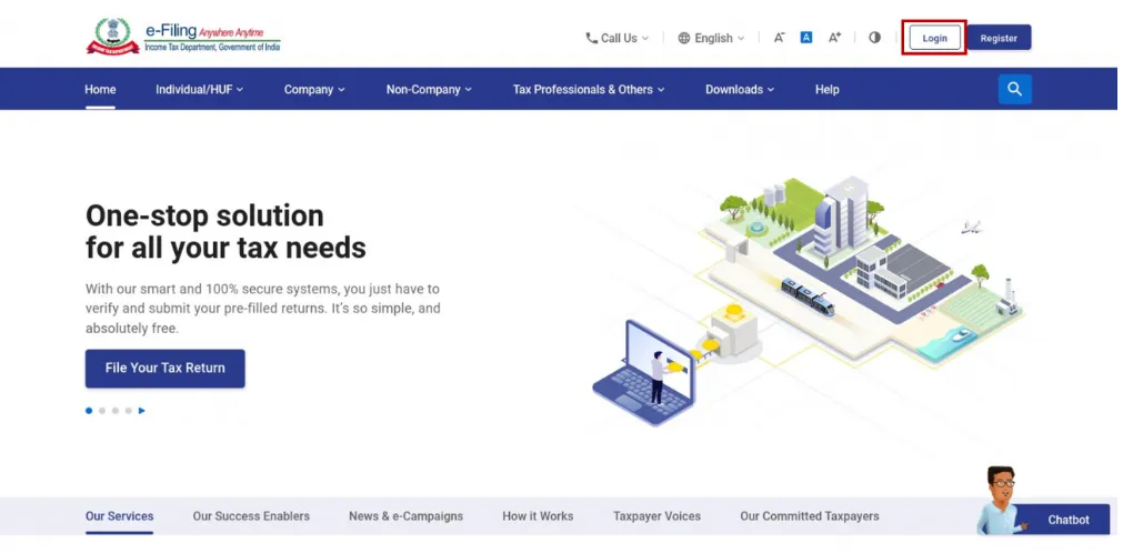 Log in to your e-filing account