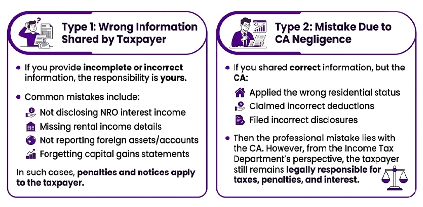 Mistakes in an ITR Filed by a CA