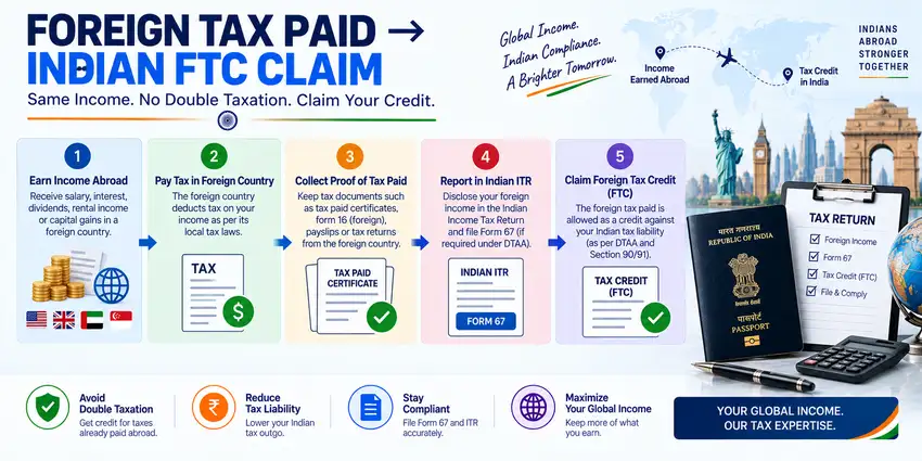 Understand Foreign Tax Credit for eligible taxpayers in India
