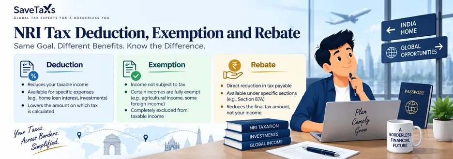 Compare NRI tax deductions exemptions and rebates