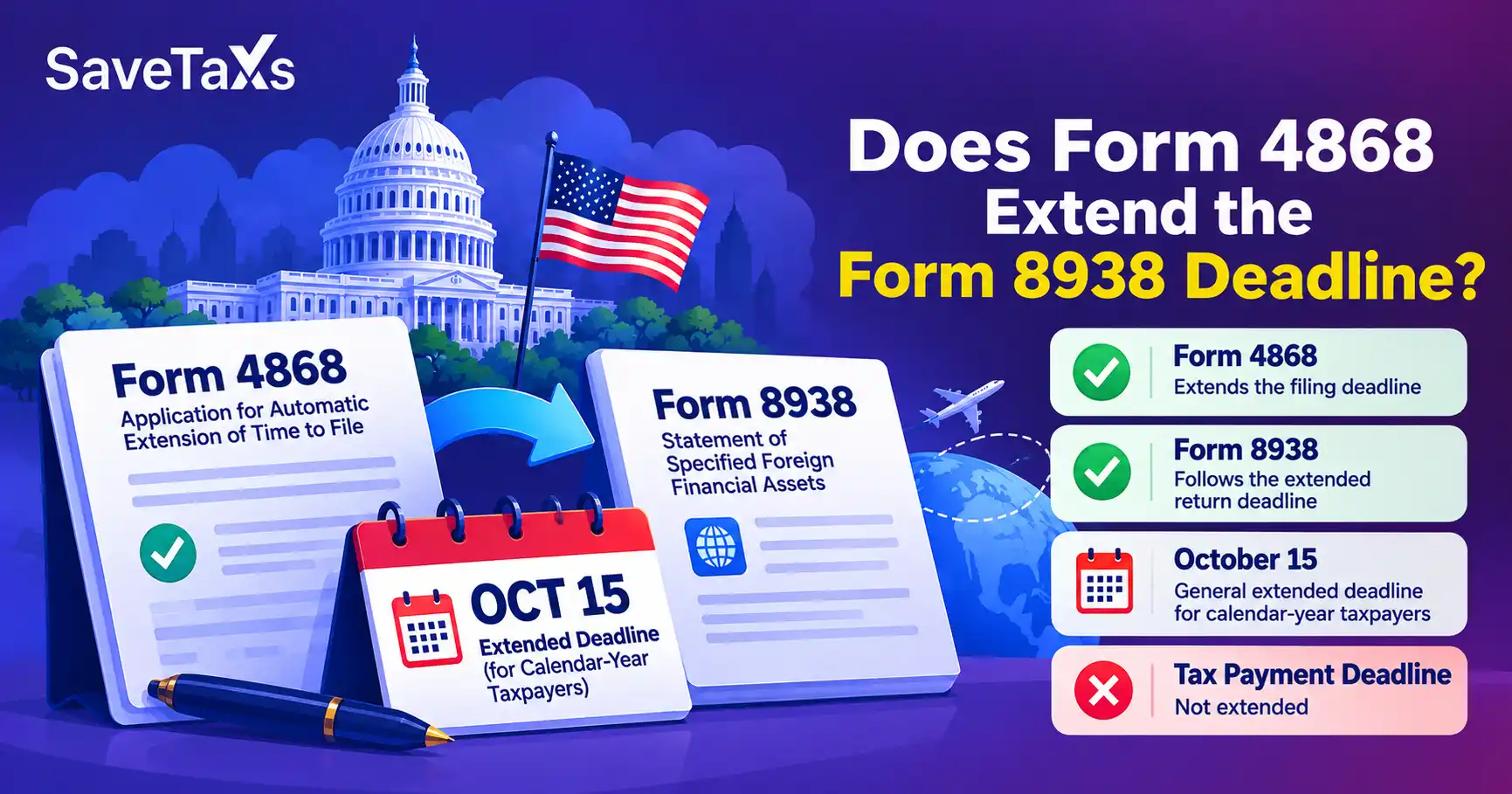 Does Form 4868 Extend the Form 8938 Deadline?