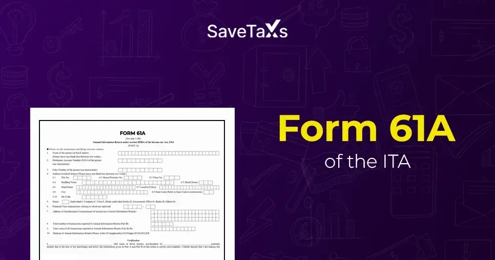 Form 61A: Statement Of Specified Financial Transactions